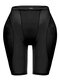 Plus Size Butt Lifter Padding Breathable Stretchy Shorts - Black