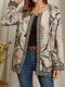 Жакет с абстрактным портретным принтом и тесьмой в стиле пэчворк, размер Plus - Бежевый