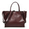 Women Retro PU Leather Handbag Large Capacity Shoulder Bags - Coffee