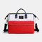 Women Canvas Casual Mummy And Kids Patchwork Backpack - Red