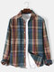 Mens Colorful Plaid Button Up Casual Long Sleeve Shirts - Multi Color