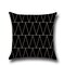 Cojín de almohada de lino con puntos de onda geométrica negra, geometría cruzada en blanco y negro sin núcleo Coche, funda de almohada para decoración del hogar - #12