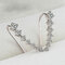 Trendy Rhinestone Cuff Earrings Elegant Silver Gold Color Piercing Clip Earrings Chic Jewelry - Silver white diamond