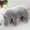 Grande peluche di rinoceronte Giocattoli realistici di peluche Cuscino per bambole dello zoo Cuscino per bambini Giocattoli di peluche di rinoceronte - Grigio