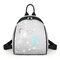 Women Nylon Galaxy Pattern Light Weight Large Capacity Backpack Shoulder Bag - Light Grey