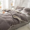 4Pcs Berber Fleece Double Side Dehair Angora Crystal Velvet Bedding Set Winter Queen King Quilt Cover Bed Sheet - Gray
