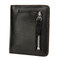 RFID Antimagnetic Thin Genuine Leather Purse Card Holder Coin Bags Short Wallet - Black
