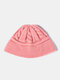 Unisex Knitted Solid Color Twist Jacquard Brimless Outdoor Warmth Beanie Hat - Pink