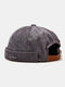 Unisex Corduroy Embroidery Solid Color Outdoor Brimless Beanie Landlord Cap Skull Cap - Gray