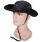 Mens Foldable Quick Dry Thin Visor Bucket Hats Fisherman Hat Outdoor Climbing Mesh Sunshade Cap - Black
