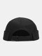 Unisex Cotton Solid Color Stylish Simple All-match Adjustable Brimless Beanie Landlord Caps Skull Caps - Black