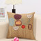 Concise Style Flower Pattern Decoration Cushion Cover Square Linen Pillowcase - #3
