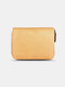 Women PU Leather Multi-card Slots Money Clips Kawaii Bag Mini Zipper Wallet Purse - Apricot