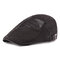 Breathable Mesh Men's Cotton Beret Retro Forward Hat Simple Cap - Black