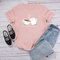 Women's T-shirt Round Neck Cotton Women's Short-sleeved Printed Shirt Creative Coffee Loose Large Size Bottoming Shirt - Pink