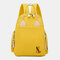Women Waterproof Cartoon Casual Backpack School Bag - Yellow