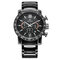 Fashion Sports Men Watch Stainless Steel Band Luminous Chronograph Quartz Watch - Black