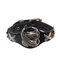 Punk Unisex Eagle Genuine Leather Wrap Charm Wristband Bracelet for Men Women Gift - Black