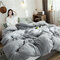 Washed Cotton Quilt Polyester Stuffed Thicken Full Queen King Soft Wahable Solid Cover Duvet - Gray