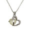 Love Crystal Silver Plated Chain Necklace - Light Yellow