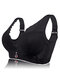 Sexy Deep V Gather Breathable Wireless Full Coverage Bras - Black