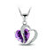 Love Crystal Silver Plated Chain Necklace - Purple
