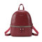Women Pu Leather Mini Backpack Shoulder Bag - Red wine