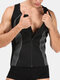 Men Sweat Sauna Neoprene Shaper Vest Muscle Body Building Sweating Suit Fitness Tops - Black