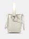 Bolsa feminina retrô falso couro tecido portátil de pressão magnética crossbody Bolsa bolsa de mão - Branco