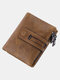 Men Genuine Leather Multifunctional RFID Multi-card Slots Money Clips Coin Purse Wallet - Brown
