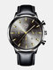 7 Colors Stainless Steel Leather Men's Casual Business Multifunctional Luminous Calendar Quartz Watch - #02