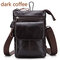 Man Vintage Genuine Leather Large Capacity Waist Bag Crossbody Bag Multi-function Phone  Bag - Dark Coffee