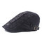 Mens Cotton M Logo Embroidery Letter Beret Cap Casual Visor Forward Hat Adjustable - Black