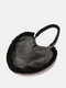 Bolsa feminina Dacron Fashion em forma de coração Multi-Carry Bolsa ombro Bolsa - Preto