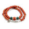 Vintage Handmade Beaded Bracelets Flower Ceramic Multilayer Bracelets Ethnic Jewelry for Women - Red