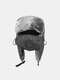 Men Dacron Plush Thicken Solid Soviet Badge Outdoor Waterproof Windproof Ear Protection Warmth Trapper Hat - #01