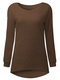 Casual Fashion Pure Color Round Neck Sweater  - Coffee