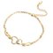 Fashion Anklets Accessories Double Zircon Hearts Copper Gold Plated Chain Anklets Jewelry for Women - Gold