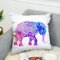Funda de cojín de impresión de doble cara de elefante de estilo bohemio 3D Funda de almohada de lino de algodón para el hogar  - #2