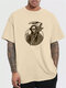 Camisetas de manga corta con estampado de figuras divertidas de dibujos animados para hombre Cuello Invierno - Albaricoque
