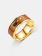1 Pcs NFC Function Send Message Quick Starts Application Smart Ring Geometric Pattern Stainless Steel Men's Ring - Gold