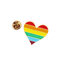 Creative Cute Heart Shaped Letter Badge Brooch Rainbow Love Brooch Women Jewelry - 02