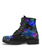 Large Size Casual Floral Print Lace-up Comfortable Combat Boots For Women - Blue