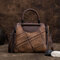 Women Genuine Leather Vintage Personalized Handbag Crossbody Bag - Coffee
