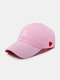Unisex Cotton Letter Love Pattern Embroidery All-match Sunshade Baseball Cap - Pink
