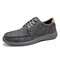 Men Microfiber Leather Soft Sole Non Slip Casual Shoes - Grey