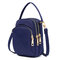 Women Nylon Waterproof Print Crossbody Bag Multi-pocket Phone Purse - Blue