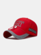 Unisex Cotton Quick-drying Letter Print With Night Reflective Strip Windproof Rope Outdoor Sunshade Baseball Cap - Red