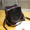 Women Vintage Faux Leather Crossbody Bag Shoulder Bags Bucket Bags - Black