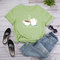 Women's T-shirt Round Neck Cotton Women's Short-sleeved Printed Shirt Creative Coffee Loose Large Size Bottoming Shirt - Bean green